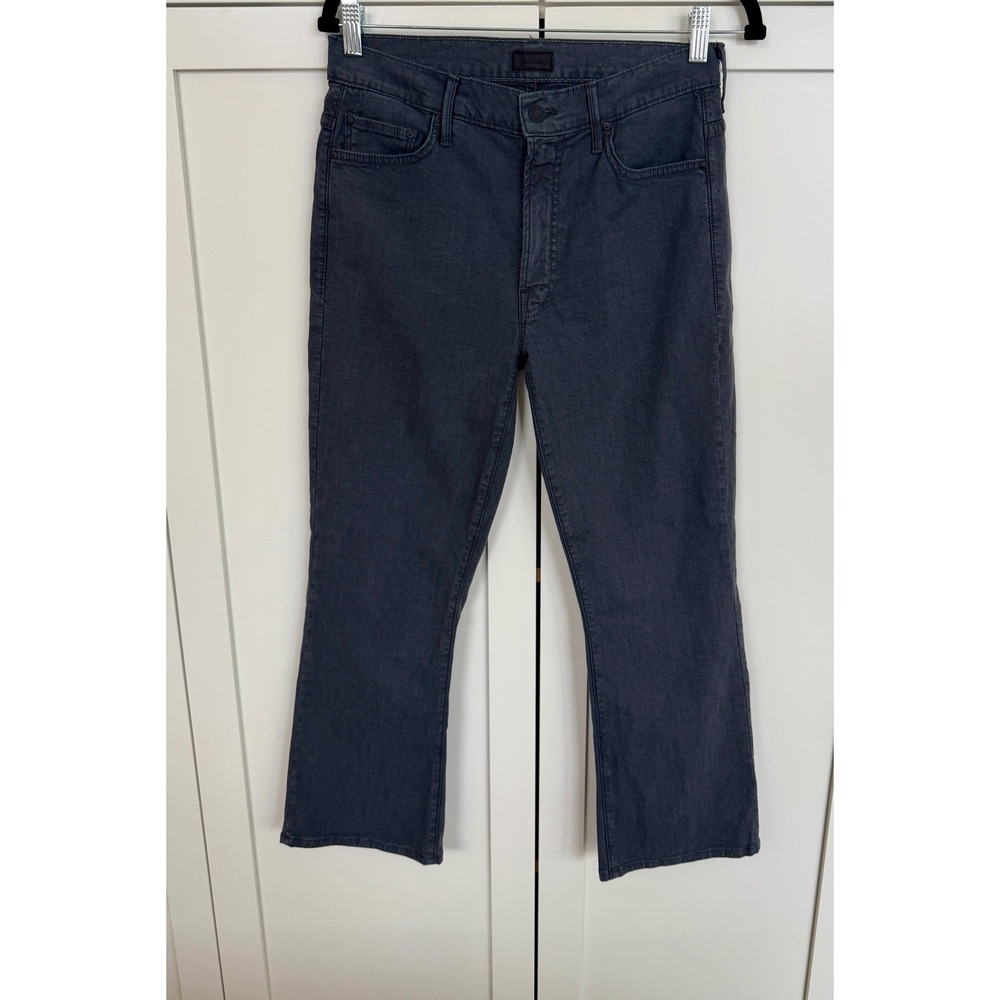 MOTHER Jeans Women's High Waisted Flared Crop Dark Wash Denim Pants Size 28